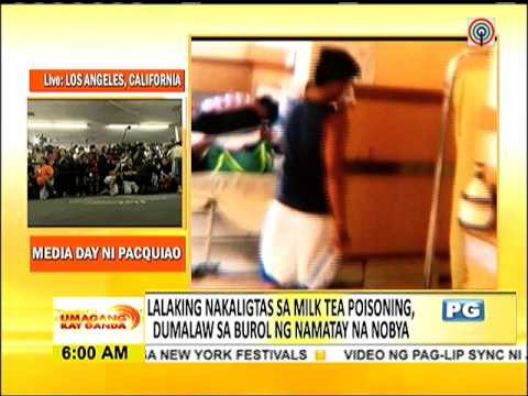 Lalaki dinalaw ang burol ng nobyang namatay dahil sa milk tea