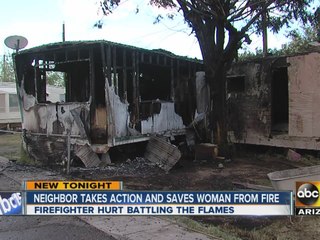 Neighbor saves sleeping woman from house fire
