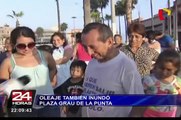 Callao: oleaje también inundó Plaza Grau de La Punta