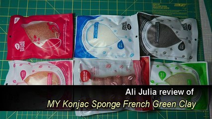 My Konjac Sponge All Natural Fiber French Green Clay Facial Sponge