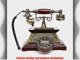 Bronze Retro Vintage Antique Style Push Button Dial Desk Telephone Phone Home Living Room Decor