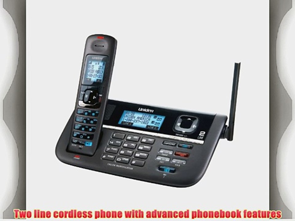 Uniden DECT 6.0 Two-Line Cordless Phone with Caller ID (DECT4066A) (Black)