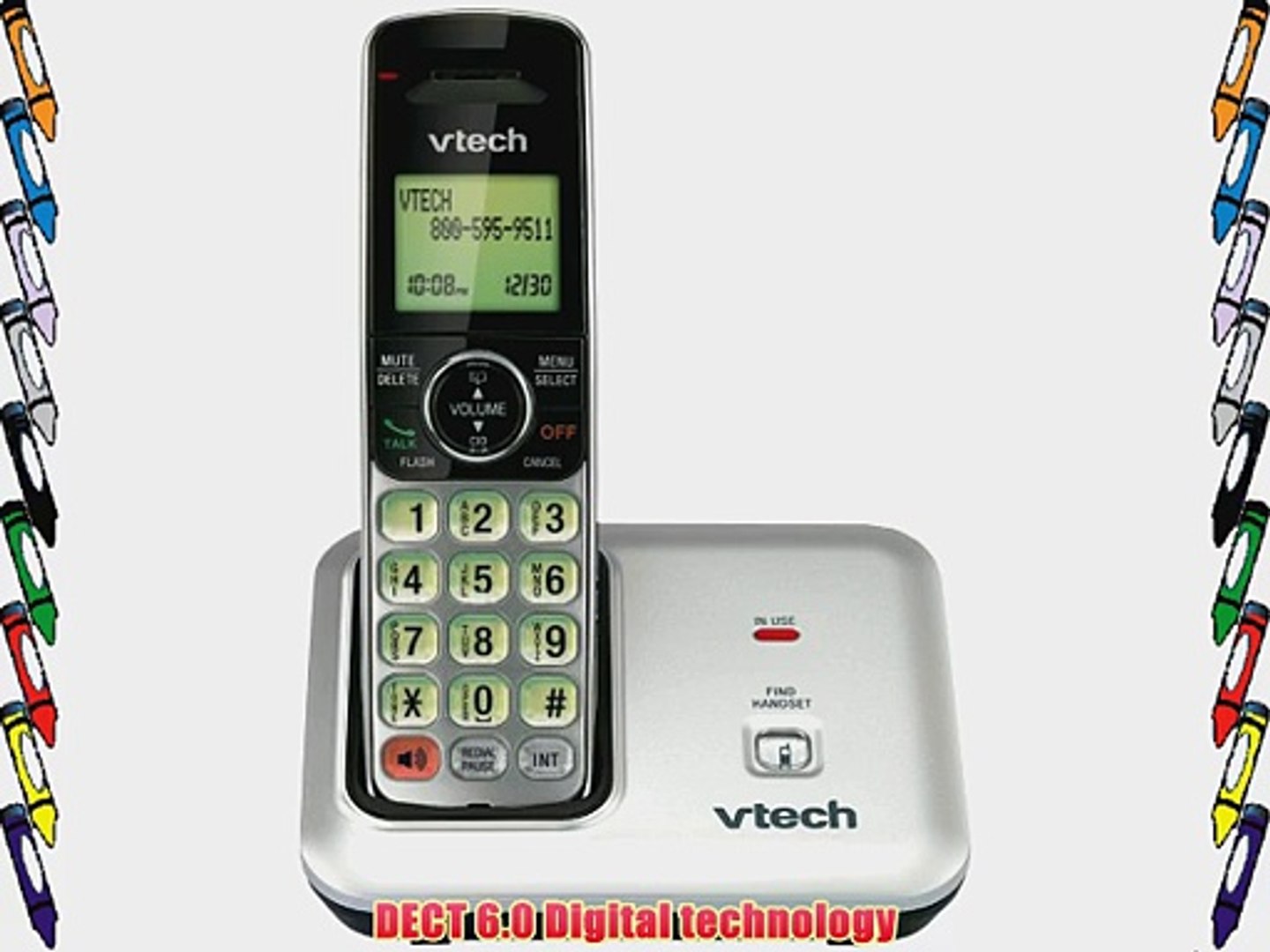 1 Cordless Handset Silver/Black VTech CS6529 DECT 6.0 Phone Answering