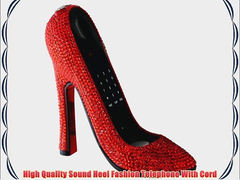 Snooki Couture High Heel Crystal Rhinestone Fashion Corded Telephone Red