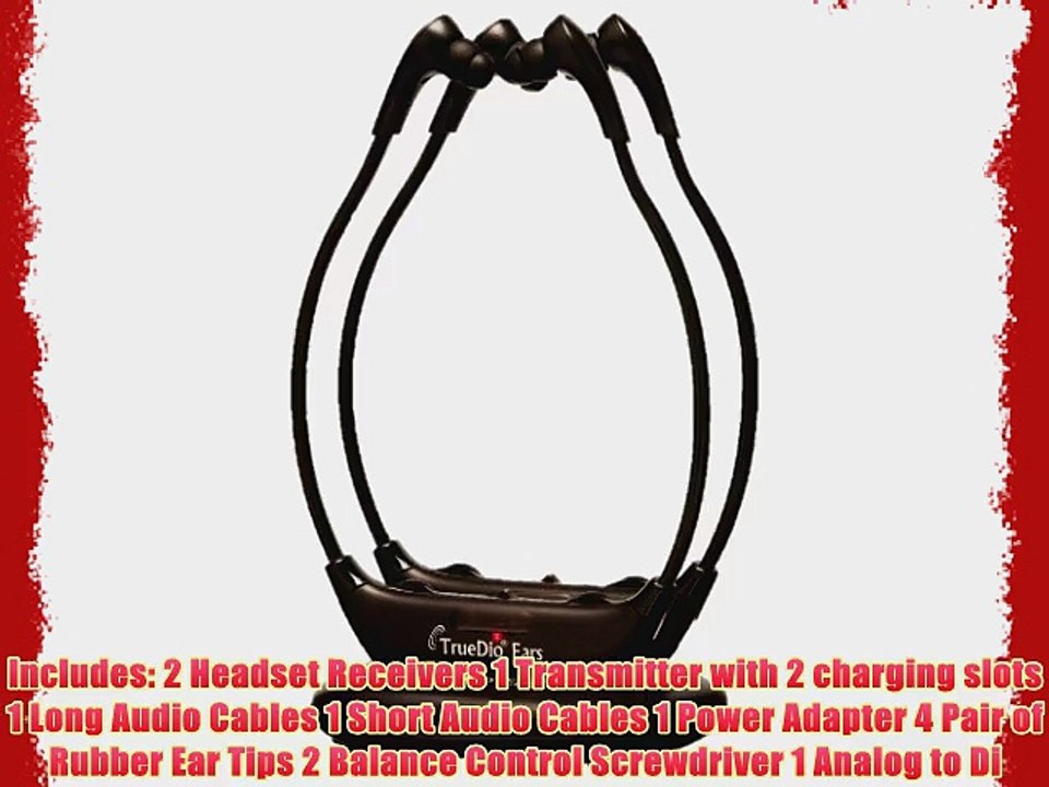 NEW!! TrueDio? Ears Digital TV Wireless Headset System HEADSET BUNDLE! - Includes 2 Wireless