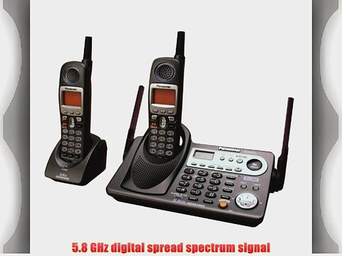 Panasonic KX-TG6502B 5.8 GHz DSS Expandable 2-Line Cordless Phone with Dual Handsets (Black)