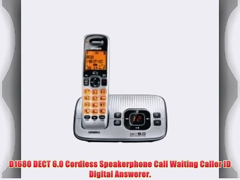 Uniden D1680 DECT 6.0 Cordless Speakerphone Call Waiting Caller ID Digital Answerer