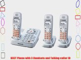 Panasonic Dect 6.0 Digital Cordless Answering System -with 3 Handsets System (KX-TG9343S) Pearl