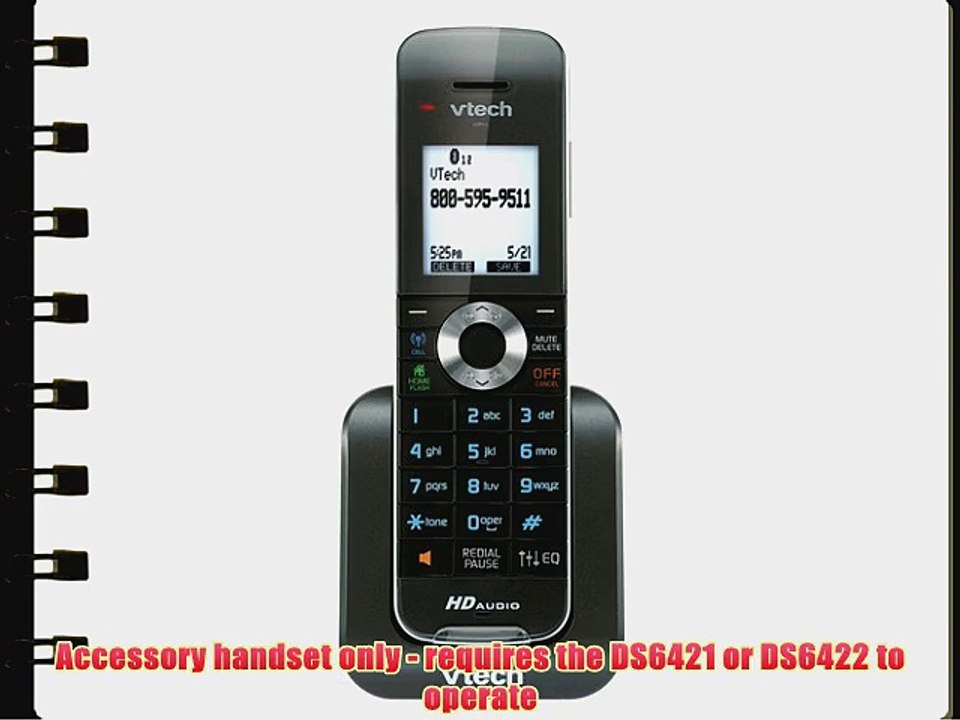 VTech CS6401 DECT 6.0 Cordless Phone Accessory Handset Black/Silver 1 Accessory Handset