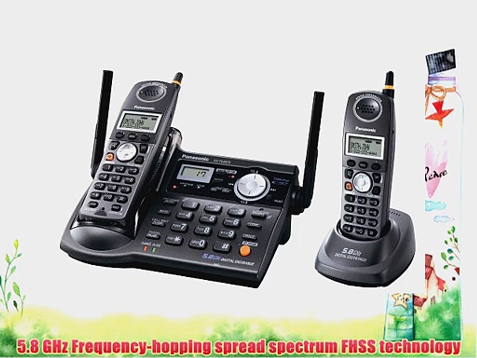 Panasonic KX-TG5672B 5.8 GHz FHSS GigaRange  Digital Cordless Answering System with Dual Handsets