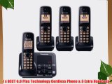 Panasonic KX-TG7624SK Dect 6.0 Link-to-Cell Bluetooth Cordless Phone with 4-Handset