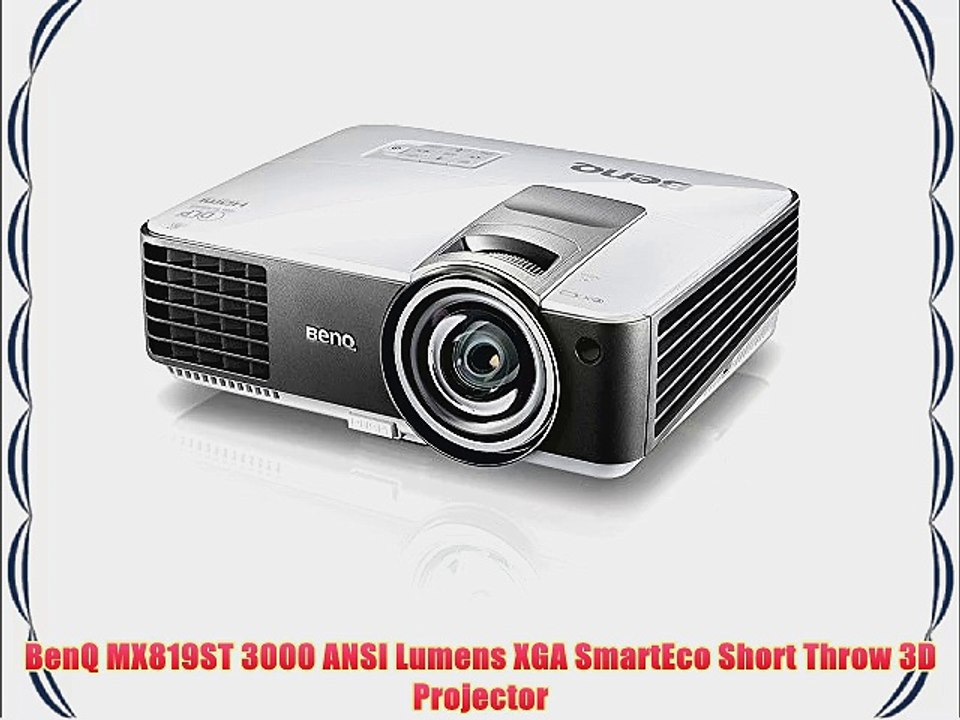 BenQ MX819ST 3000 ANSI Lumens XGA SmartEco Short Throw 3D Projector
