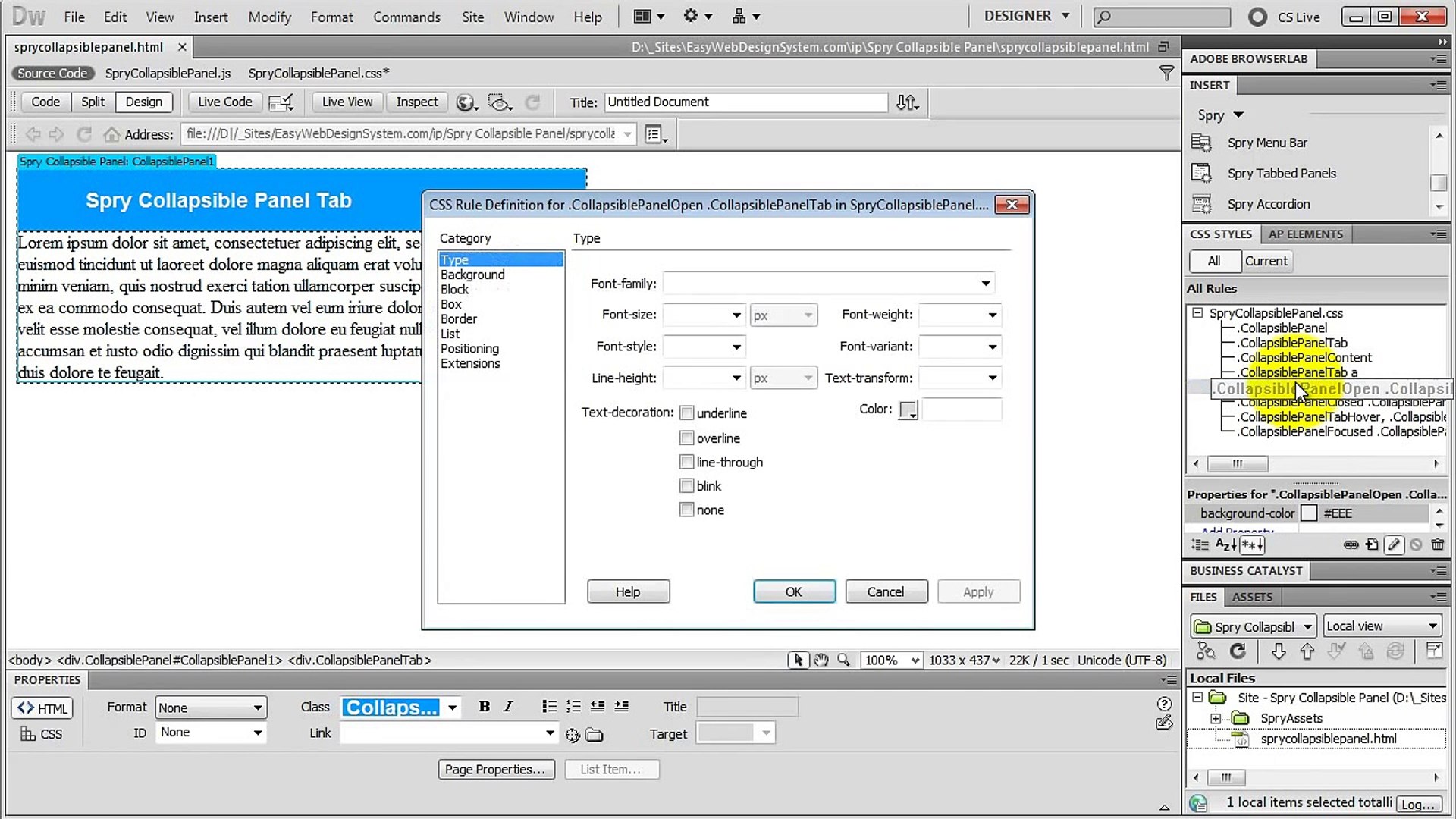 Create A Spry Collapsible Panel In Dreamweaver Video Dailymotion