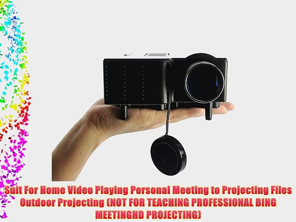 Aketek UC28 24W PRO Portable HDMI Mini Home LED Projector 60 Cinema Theater-Black