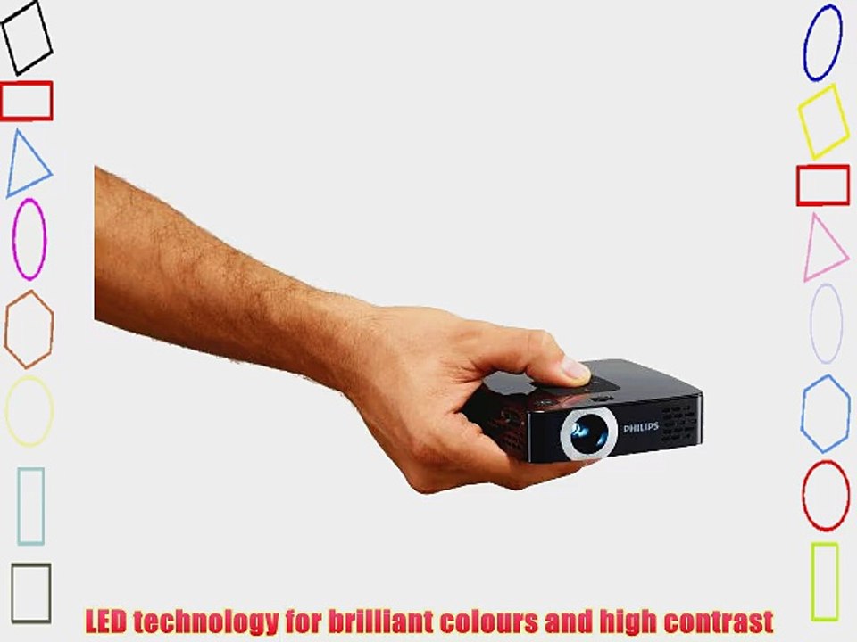 Philips Picopix PPX2495/F7 Pico Projector 100 Lumens 10.3 Oz HDMI  Li-Ion Battery Media Player