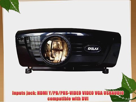 iDGLAX HDMI 720p Video Projector (Native 1280 x 768) 1080p HD Compatible for Home Theater Movie
