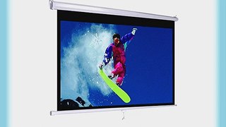 72 Inch 16:9 HD Manual Pull Down Projector Screen 36x63 Matte White Wall Mounted Home Theater