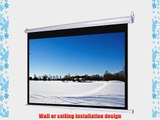 92 Inch HD 16:9 Manual Pull Down Projector Screen 80x 45 Self-Locking Matte White Home Theater