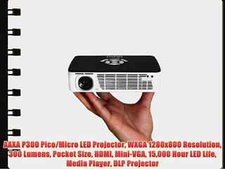 AAXA P300 Pico/Micro LED Projector WXGA 1280x800 Resolution 300 Lumens Pocket Size HDMI Mini-VGA