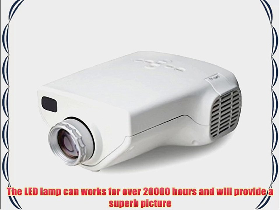 Easyjoy Mini Portable LED Projector Home Cinema Theater PC Laptop VGA Input USB HDMI (White)