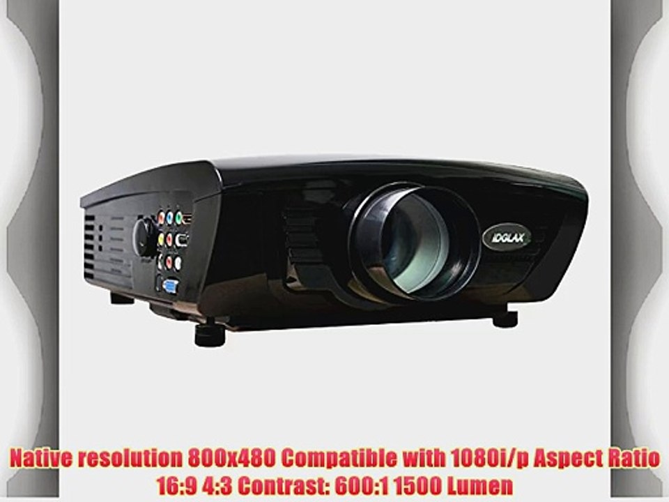 iDGLAX LED HDMI Projector 1080P HD Compatible (Native 800 x 480) for Home Theater Movie Video
