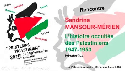 20150503-Printemps palestinien-Sandrine Mansour-Mérien-Introduction