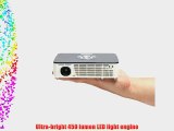 AAXA P450 Pico/Micro Projector with LED WXGA 1280x800 Resolution 450 Lumens Pocket Size HDMI