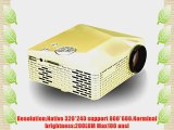 Eforce 200 ANSI Lumens Multimedia Projector Home Cinema Theater AV VGA HDMI USB SD 3D(golden)