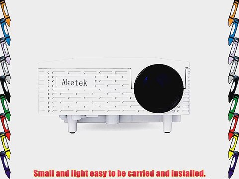 Aketek? Portable Mini LED Projector with USB SD VGA HDMI AV Multimedia for PartyHome Entertainment20000