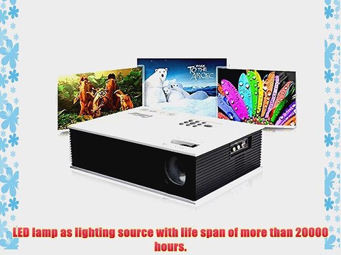 Aketek? Full HD Multimedia LED LCD Portable Projector HDMI AV VGA Port USB - White 50'~120'Mini1500Lm