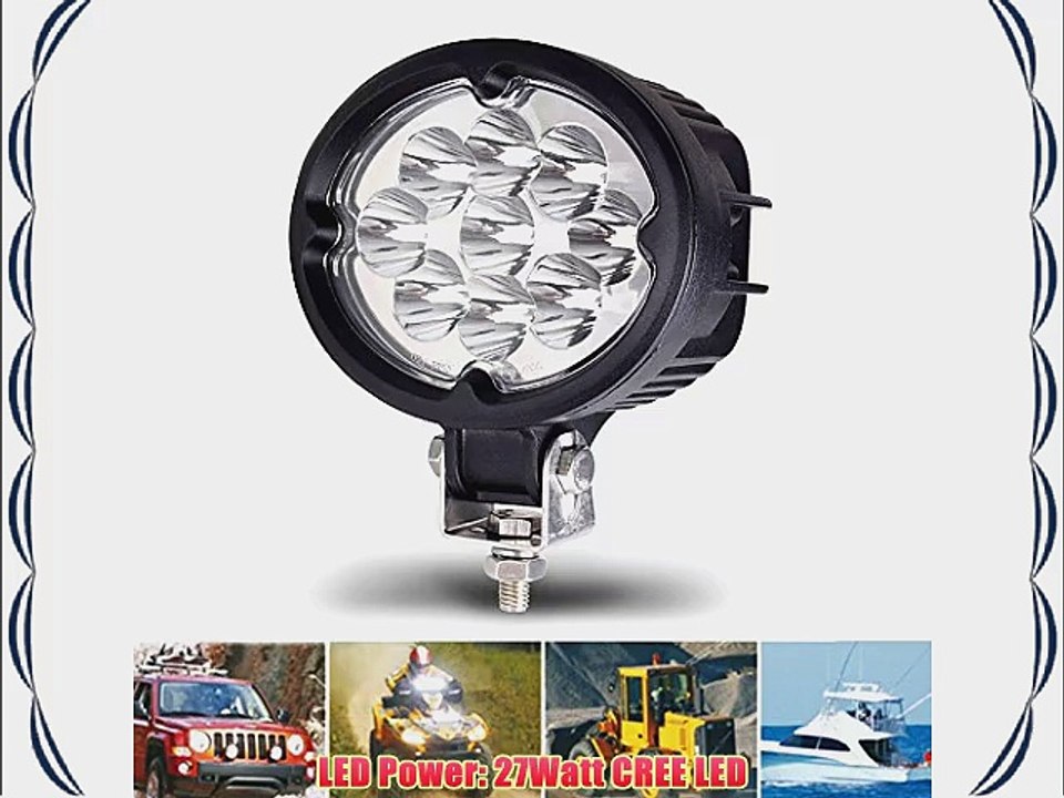 Kohree? 5.5 27W CREE LED Work Light Spot Beam 2400Lumen Spotlight 6000K IP67 Waterproof