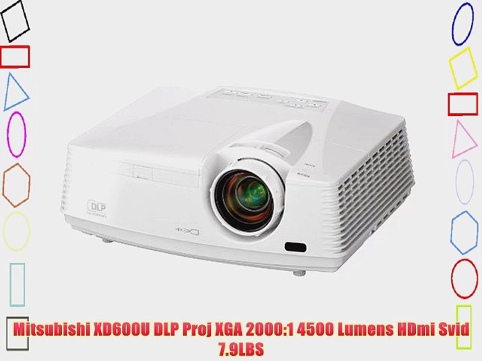 Mitsubishi XD600U DLP Proj XGA 2000:1 4500 Lumens HDmi Svid 7.9LBS