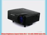 Aketek Home LED Protable Projector HD PC AV VGA USB HDMI(Black)