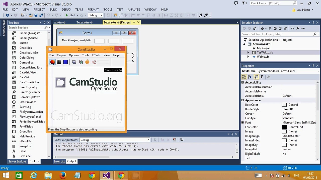 Visual Basic-Aplikasi Waktu