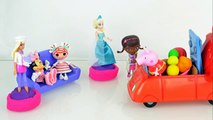 Peppa Pig Frozen toys video Play Doh Pizza Barbie