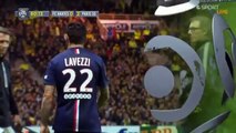 Ezequiel Lavezzi met un gros vent à Laurent Blanc (Nantes-PSG)