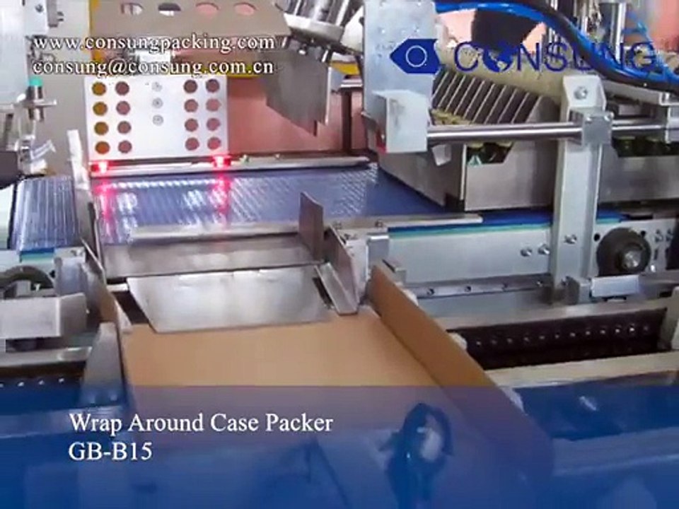 wrap around case packer for flat bottle