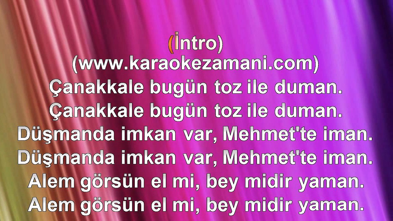 Esat - Kabaklı - Çanakkale Toz Duman - (2013) - TÜRKÇE KARAOKE