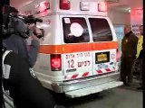 Ambulance pulling into Ashkelon Medical Center