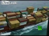 Cargo ship losing cargo