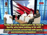 Shaik Nasser Bin Hamad Al-Khalifa talking on Bahrain TV