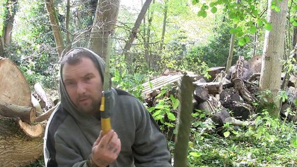 bushcraft skills : splitting wood with saw