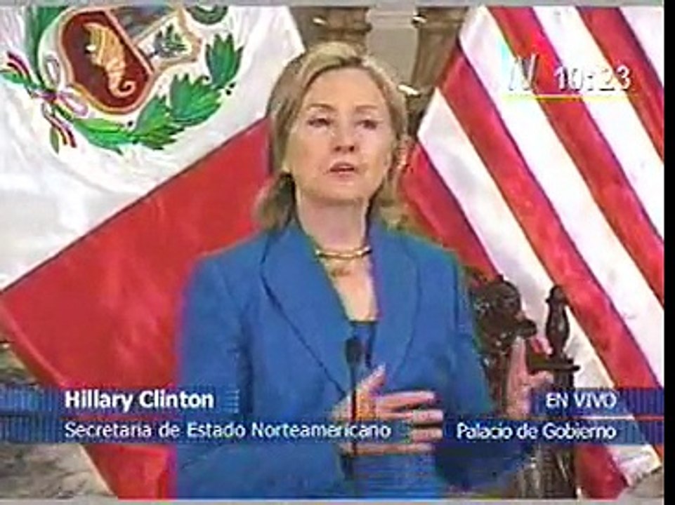 Hillary Clinton aplaude el progreso del Perú