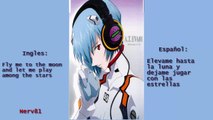 Evangelion - Fly me to the moon (Rei) lyrics ingles y español