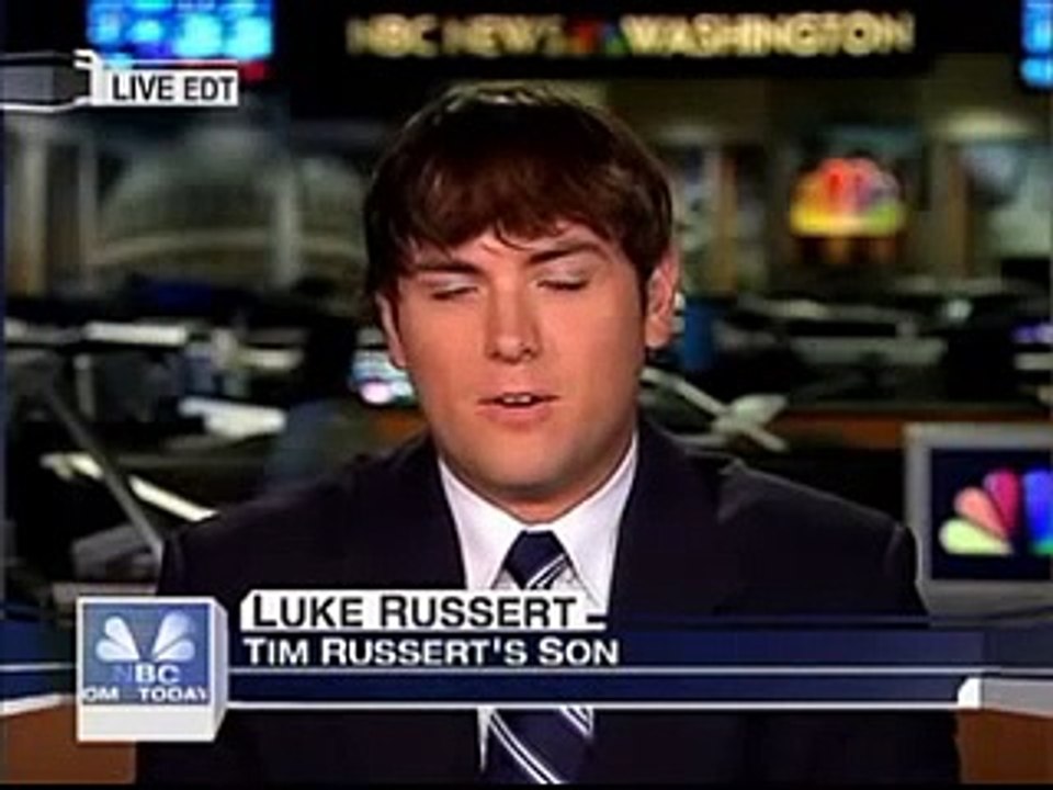 LUKE RUSSERT "Shares Memories Of His Father" TIM RUSSERT-1/2