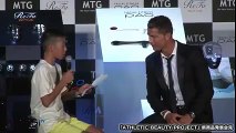 Cristiano ronaldo and a boy trying to speak portuguese