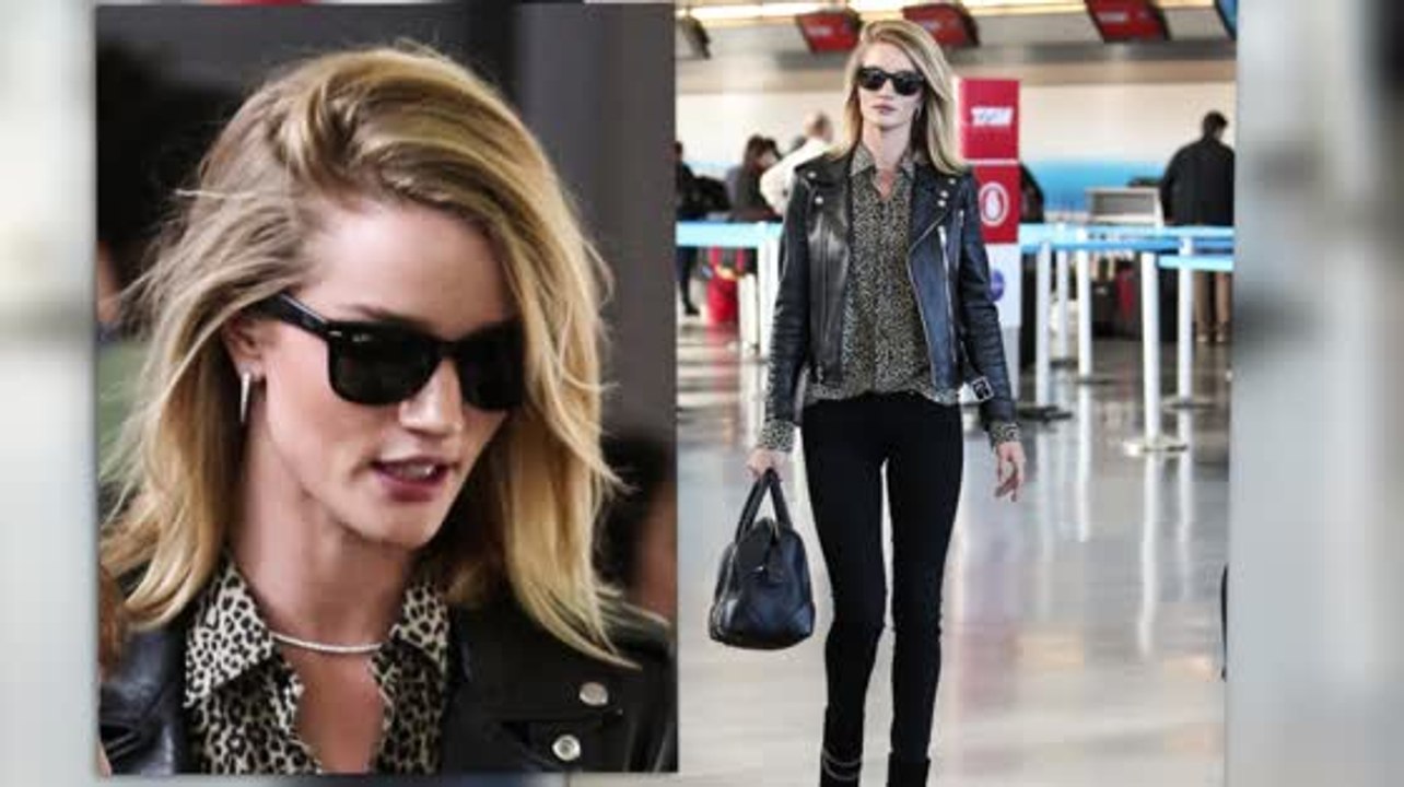 Rosie huntington-whiteley glänzt am jfk