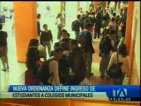Nueva ordenanza define ingreso de estudiantes a colegios municipales