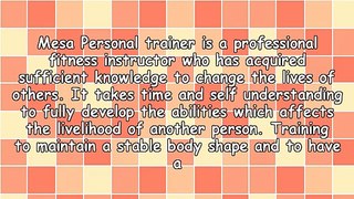 Benefits Of Mesa Personal Trainer