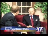 Wyatt Everhart talks with U.S. Senator Tom Carper